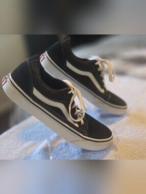 Van's Black and White Low-Top Skate Sneakers - Men's